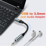 USB to 3.5mm Audio Adapter for Headphones