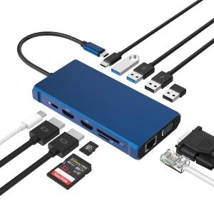 12-in-1 USB-C Hub with Triple Display