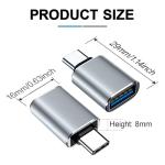 2 Pack USB-C to USB Adapter, Aluminum OTG