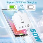50W EU Travel Charger with USB-C and USB-A