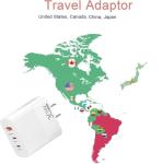 Compact US Travel Adapter with Fast USB-C Ports