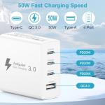 50W EU Travel Charger with USB-C and USB-A