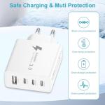50W EU Travel Charger with USB-C and USB-A