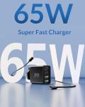 65W 4-Port USB-C Fast Charger with 2M Cable