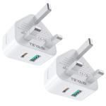2-Pack 25W USB-C Fast Charger for iPhone