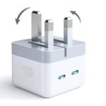 50W Dual USB-C Fast Charger for iPhone & iPad