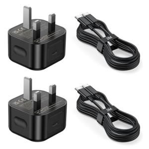25W USB-C Charger 2-Pack with 2M Cable