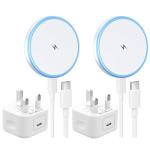 2-Pack Magnetic Wireless Charger with USB-C Cable