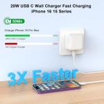 iPhone 17 Fast Charging USB-C Charger 2-Pack