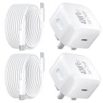 40W Fast USB-C Charger with 3M Cable, 2-Pack