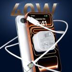 40W Fast USB-C Charger with 3M Cable, 2-Pack