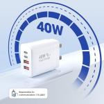 40W USB-C Multiport Charger Block, 2 Pack