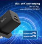 20W Dual-Port USB-C Fast Charger Adapter