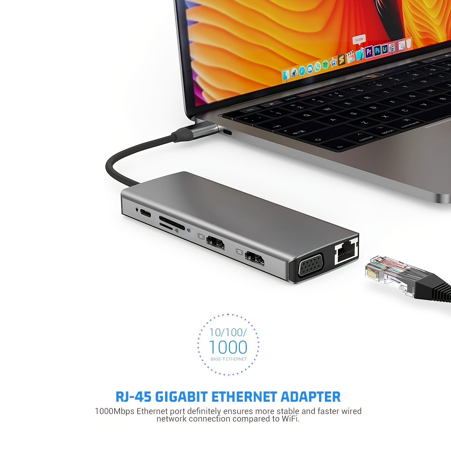 12-in-1 USB-C Hub with Dual HDMI & USB 3.0