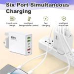 200W 6-Port USB-C Fast Charging Station UK