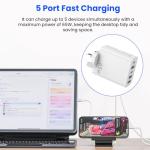 65W 5-Port USB-C Fast Charger Adapter