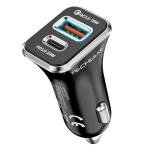 38W Dual Port USB-C Car Charger 20W PD + 18W QC3.0
