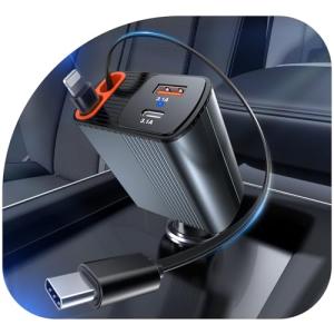 4-in-1 80W Fast USB-C Car Charger