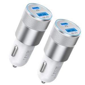 Dual USB-C Car Charger Fast Charge 48W 2-Pack