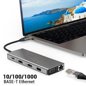 12-in-1 USB-C Docking Station for Mac/Windows