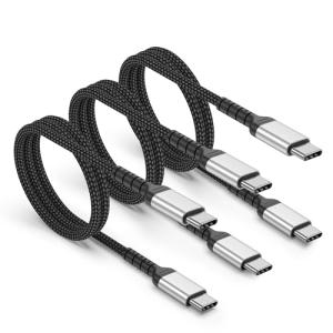 3-Pack 0.5m USB-C Charger Cables for Fast Charging