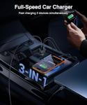 93W 3-Port USB-C Fast Car Charger Adapter