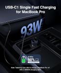93W 3-Port USB-C Fast Car Charger Adapter