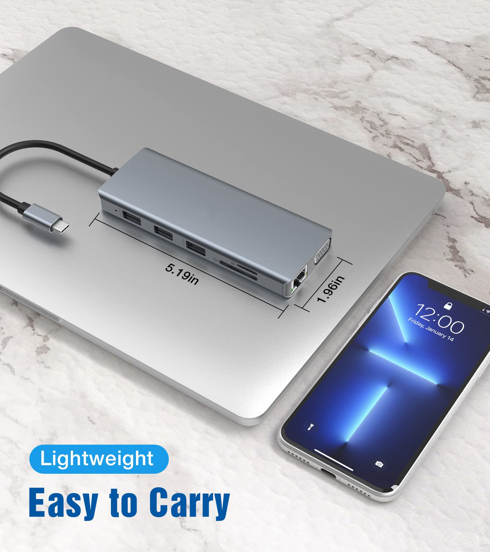 12-in-1 USB-C Docking Station for Mac/Windows