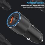 63W Fast Dual Port Car Charger for Smartphones