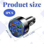 6-Port USB-C Car Charger with LED Voltmeter