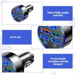 6-Port USB-C Car Charger with LED Voltmeter