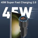63W Fast Dual Port Car Charger for Smartphones
