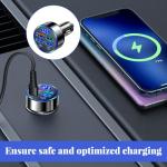 6-Port USB-C Car Charger with LED Voltmeter