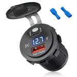 48W Dual Port USB-C Car Charger Socket