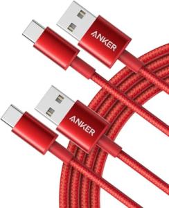 Anker USB-C Braided Charger Cable 2-Pack, 6ft
