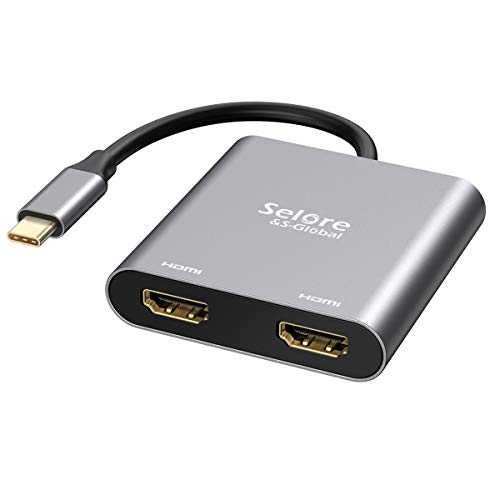 Dual 4K HDMI USB-C Adapter for MacBook, Lenovo, Dell
