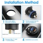 48W Dual Port USB-C Car Charger Socket