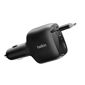 Belkin 75W USB-C Car Charger with Retractable Cable