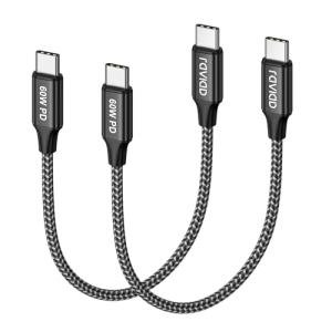 RAVIAD Short USB-C Charger Cable 2-Pack 30CM