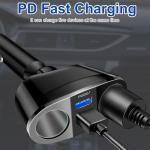 120W Dual USB-C Car Charger with Voltmeter