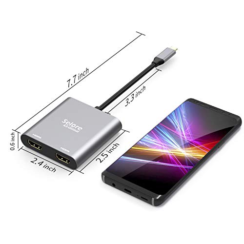 Dual 4K HDMI USB-C Adapter for MacBook, Lenovo, Dell