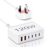 120W GaN 6-Port USB-C Fast Charger Hub