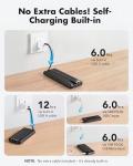 Charmast 20000mAh Power Bank with Built-in Cables