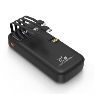 20000mAh Power Bank with 4 Built-in Cables