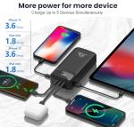 20000mAh Power Bank with 4 Built-in Cables