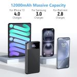 12000mAh Fast Charging USB-C Portable Power Bank
