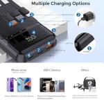 10,000mAh Slim Power Bank with Built-in Cables