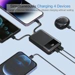 10,000mAh Slim Power Bank with Built-in Cables