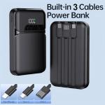10,000mAh Slim Power Bank with Built-in Cables