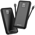 AsperX 2-Pack 10000mAh Power Bank with Cables